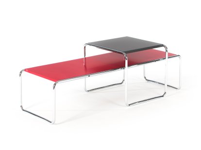 Set Table basse Laccio, Stratifié noir/anthracite, Stratifié rouge