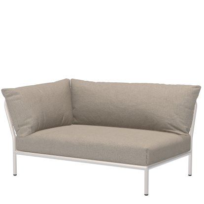 Canapé d'angle gauche Level 2, Muted White, Gris cendre
