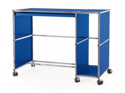 Bureau USM Haller à roulettes Type 1, Bleu gentiane RAL 5010