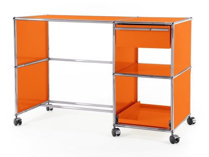 Bureau USM Haller à roulettes Type 2, Orange pur RAL 2004