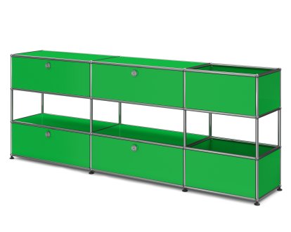 Buffet USM Haller pour enfants L avec boîtes de rangement, Monochrome, Vert USM, Avec  porte abattante