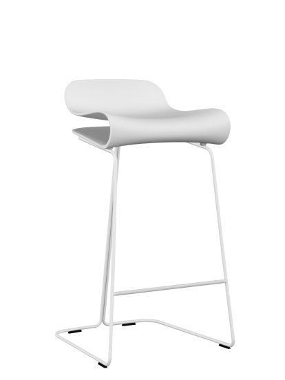 Tabouret de bar BCN, Blanc, Acier, couleur de la coque, Version cuisine: 67 cm