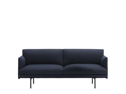 Canapé Outline , 2 places, Tissu Vidar 554 - Bleu noir, Aluminium, noir