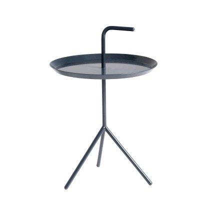 Table DLM - Don't Leave Me, Ø 38 x H 58 cm, Bleu foncé - Haute brillance