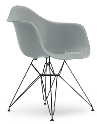 Eames Plastic Armchair RE DAR, Gris clair, Sans rembourrage, Sans rembourrage, Version standard - 43 cm, Revêtement basic dark