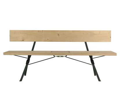 Banc Kampenwand avec dossier, Intérieur - Corde noir