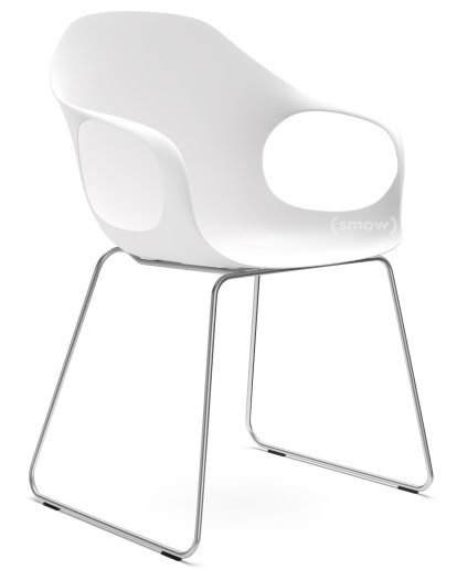Chaise Elephant Sledge, Blanc, Acier chromé satiné