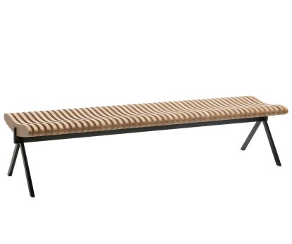 Banc Prelude, 190 cm, Noir, Chêne huilé naturel