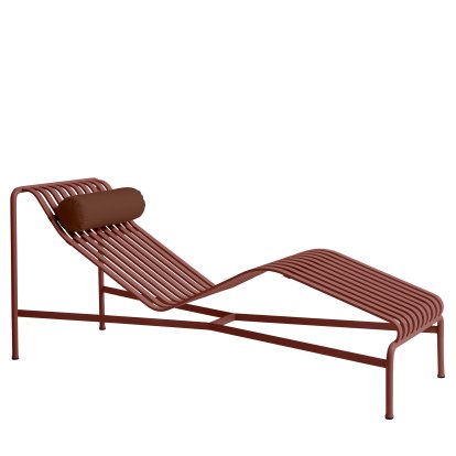 Chaise Longue Palissade , Rouge oxyde, Sans coussin, Avec coussin pour la nuque