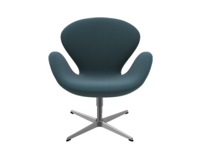 Fauteuil Swan (cygne), Hauteur spéciale 48 cm, Divina Mélange, Divina Melange 771 - Blue & black