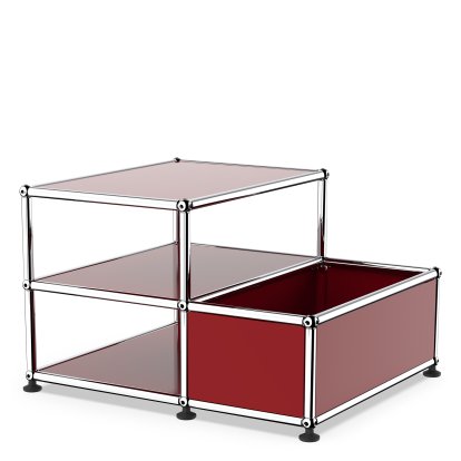 USM Haller table d'appoint avec rangement, Rouge rubis USM