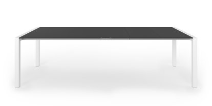 Table extensible Sushi, Fenix noir avec bord noir, L 177-271 x l 100 cm, Aluminium laqué blanc