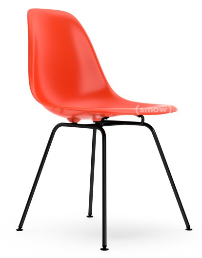 Eames Plastic Side Chair RE DSX, Rouge (rouge coquelicot), Sans rembourrage, Sans rembourrage, Version standard - 43 cm, Revêtement basic dark