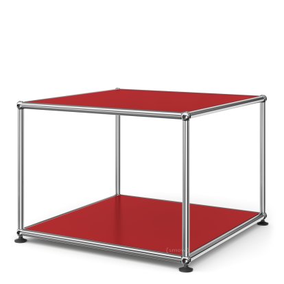 Table d'appoint 50 USM Haller, Panneaux inférieur et supérieur en métal, Rouge rubis USM