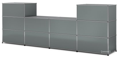 Comptoir d’accueil USM Haller version 3, Gris moyen RAL 7005, 50 cm