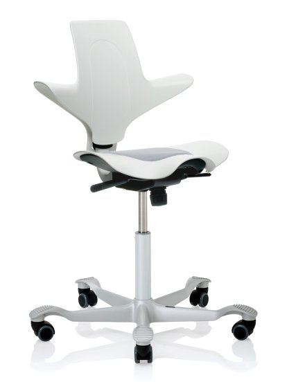 Capisco Puls 8010, White, Xtreme gris clair, Argent