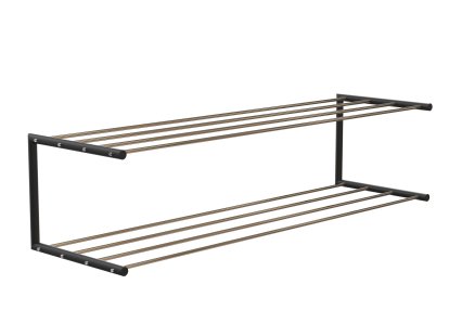 Nova Rangement à chaussures, L 101,9 x P 30 cm , Or poli / noir mat