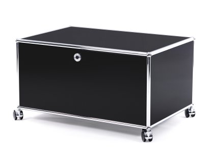 Caisson imprimante USM Haller, 75 cm, Noir graphite RAL 9011, Avec roulettes