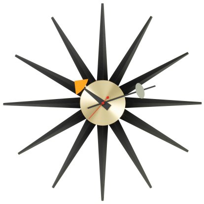 Horloge Sunburst Clock Black