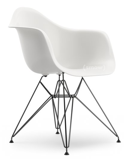 Eames Plastic Armchair RE DAR, Blanc non-RE, Sans rembourrage, Sans rembourrage, Version standard - 43 cm, Revêtement basic dark