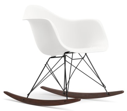 Fauteuil Eames Plastic Armchair RE RAR, Blanc non-RE, Revêtement basic dark, Érable foncé