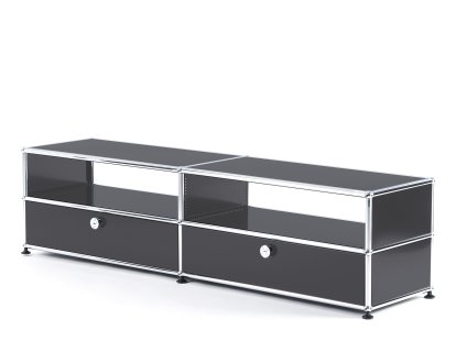 Meuble TV USM Haller avec portes coulissantes, Anthracite RAL 7016