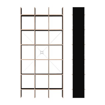 Étagère FNP 4, FU (bouleau contreplaqué) noir