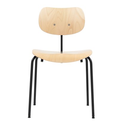 Chaise SE 68, Empilable, Sans rembourrage, Poudre noir mat, Sans accoudoirs, Hêtre, naturel