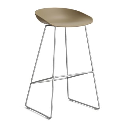 About A Stool AAS 38, Version bar: hauteur de l'assise 74 cm, Acier inoxydable, Clay 2.0