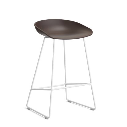 About A Stool AAS 38, Version cuisine: hauteur de l'assise 64 cm, Acier thermolaqué blanc, Raisin 2.0