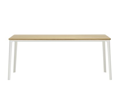 Plate Dining Table, 180 x 90 cm, Chêne massif naturel huilé, Blanc