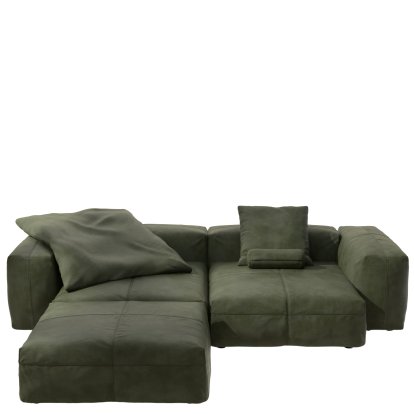 Vetsak Sofa Set 3, Cuir - Olive, Avec coussin