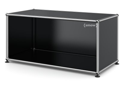 Meuble bas Lowboard M USM Haller ouvert, Noir graphite RAL 9011