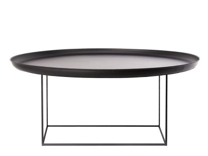 Table Duke, L (H 39/45 x Ø 90 cm), Noir terre