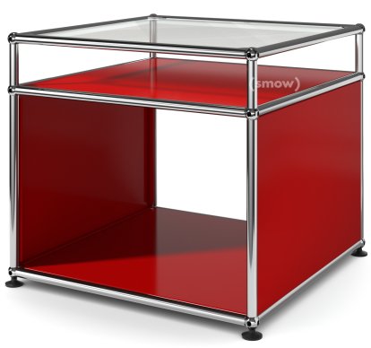 Table d'appoint avec réhausse USM Haller, Rouge rubis USM