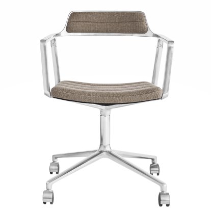 Chaise Swivel 452, Poli, Piétement à roulettes, mélange laine-lin tilde