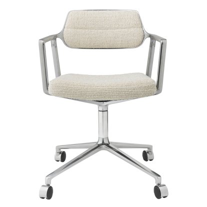 Chaise pivotante Swivel 453, Poli, Piétement à roulettes, Mélange viscose-laine, wavy