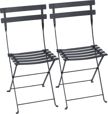 Chaise pliante Bistro - lot de 2, Carbone