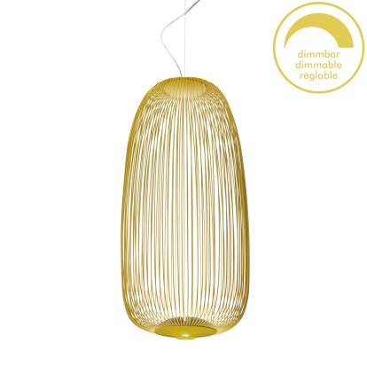 Suspension Spokes, Ø32,5 cm, Jaune doré, Dimmable