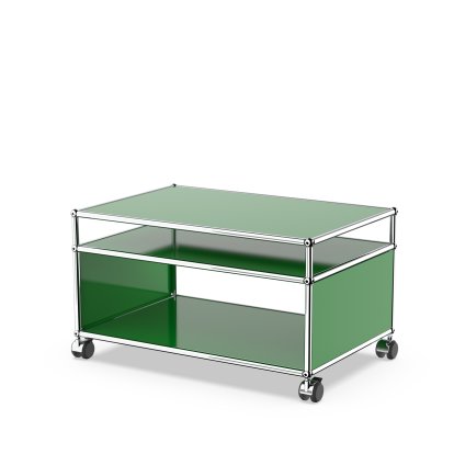 USM Haller table d'appoint à roulettes, Vert USM, Souples pour sols durs