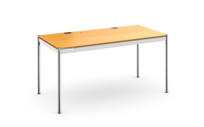 Table USM Haller Plus, 150 x 75 cm, 05-Plaqué hêtre naturel, Plateau coulissant à gauche