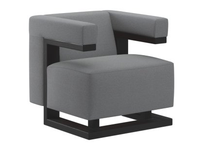 Fauteuil Gropius F51, Tissu Cavalerie, Gris argent, Frêne laqué noir
