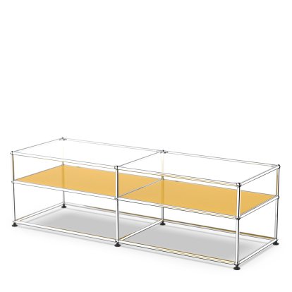USM Haller table d'appoint type 1, Verre, Jaune or RAL 1004