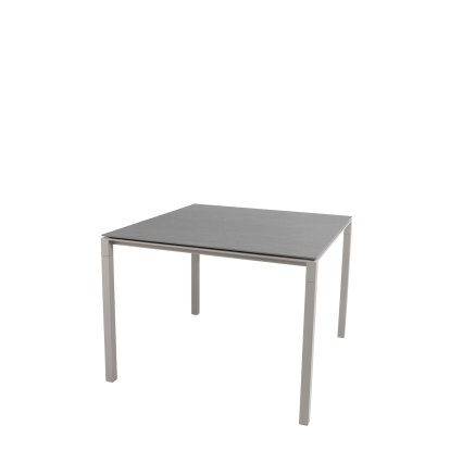 Table Pure, 100 cm x 100 cm, Basalt, Taupe