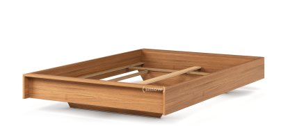 Lit Flai, 140 x 200, Sans tête de lit, Chêne massif, Sans sommier