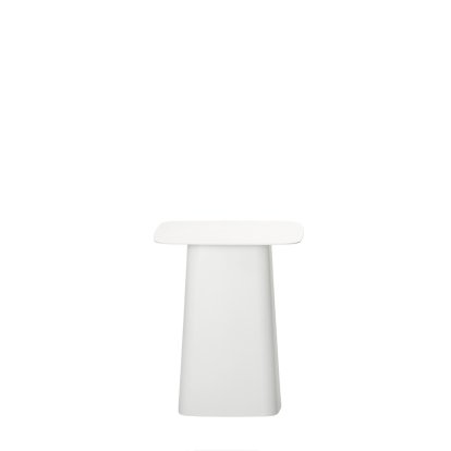 Metal Side Table, Blanc, Petit (H 38 x l 31,5 x P 31,5 cm)