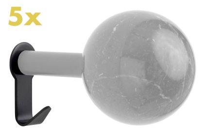 Accroches pour Manteau Dots - Lot de 5 , Noir mat