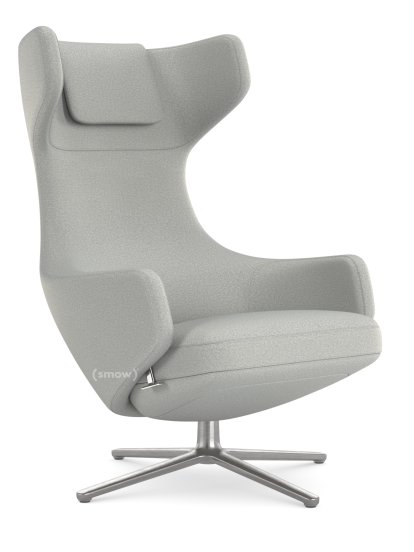 Fauteuil Grand Repos, Fauteuil Grand Repos, Tissu Dumet mélange gris galet, 45 cm, Poli
