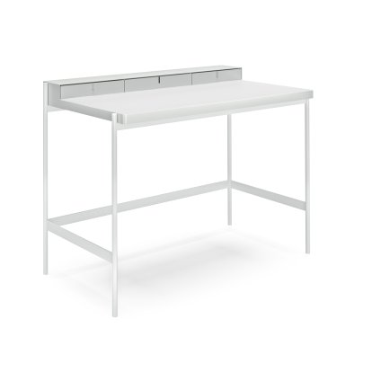 Secrétaire PS20, L 100 x P 61 cm (PS20), Laminé blanc (RAL 9003), Blanc (RAL 9003), Avec insert de tiroir