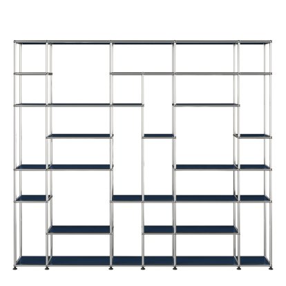 USM Haller Étagère de salon XXL, Bleu acier RAL 5011